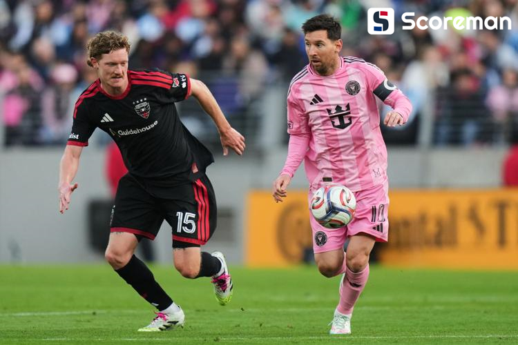 인터마이애미, DC 유나이티드 2-1 제압...메시, 2경기 연속 득점